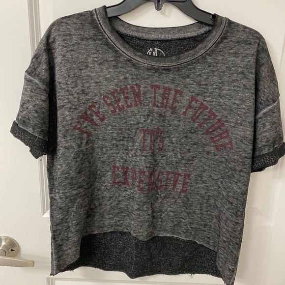 Recycled Karma Short Sleeve Washed Out Shirt. Gray. Medium. Casual, Chic, Comfy - Picture 5 of 11